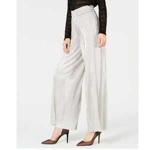 Dex Shimmer pleated wide leg pants champagne high waist excellent Size. XS